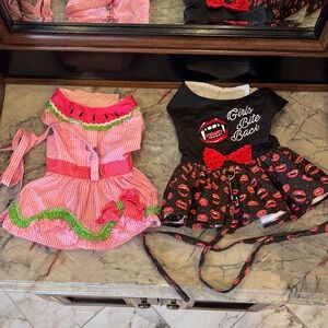 Bundle Watermelon and Halloween Dog Dresses
